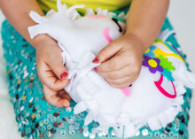Load image into Gallery viewer, Unicorn Pillow Craft – Cute Colorful Fleece Knot Pillow Kit