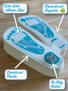 Neat Feet Premium Stick On Feet - Blue Floral