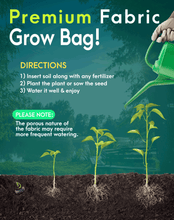 Load image into Gallery viewer, Heavy Duty Fabric Grow Bags (5 Pack)
