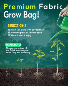 Heavy Duty Fabric Grow Bags (5 Pack)